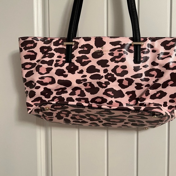 Animal print pink and brown Kate spade leather tote - Picture 3 of 5